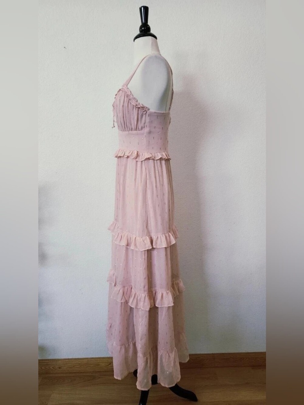 Light Pink Ruffle Tiered Maxi Dress - Picture 2 of 4